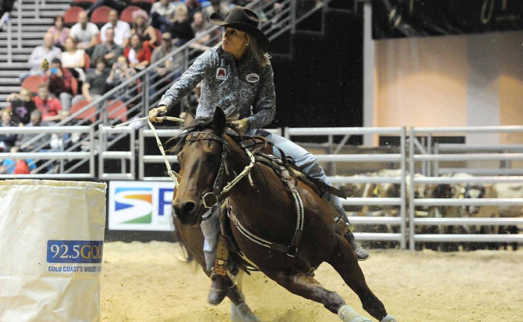 Leanne Caban at the NFR and, inset, Leanne’s husband, Dale. Leanne Caban at the NFR and, inset, Leanne’s husband, Dale.
